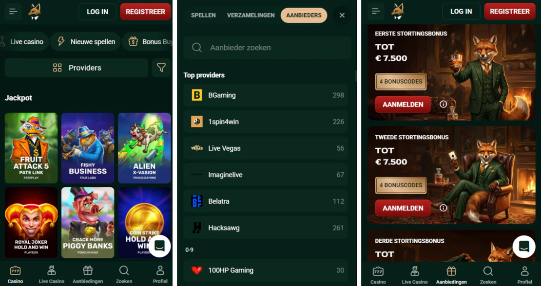 flutterhall casino mobiele browser